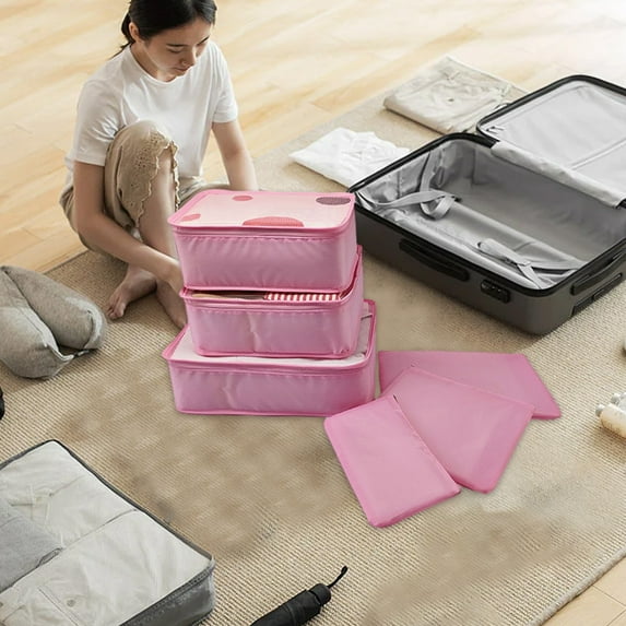 Neoyler Portable Travel Clothing Organizer Set 6 Piece Luggage Packing Cubes with Large Capacity Storage Bags Suit for Travel Accessories Toiletries and Laundry