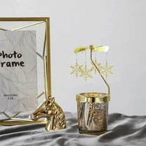 Neoyler Rotating Candle Lantern Christmas Decorations Ornaments for Tree Unique Gift Automatic Spinning Candle Holder Party Home Decor Gold