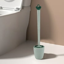 Neoyler Silicone Bathroom Toilet Brush Plunger Set Wall Mounted Flexible Brush with Cover for Easy Corner Cleaning Quick Drying Ventilation Includes Two Brush Head Designs