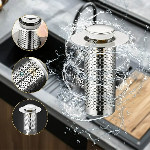 Neoyler Stainless Steel Basin Sink Drain Suit for Efficient Washbasin Water and Easy DIY Installation with Anti Clogging Features for Home Bathroom Use