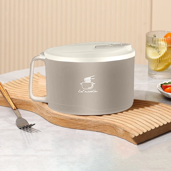Neoyler Stainless Steel Instant Bowl with Lid for Dormitory Large Capacity Rice Bowl and Lunch Box Gift with Drainage Holes Portable and Long Lasting Suit for Students 170 Characters
