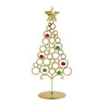 thumbnail image 1 of Neoyler Tabletop Metal Christmas Ornament Display Stand Christmas Decorations Christmas Tree Ornaments Sturdy Wrought Iron Star Top Desktop Holder for Home Office 12.6 in Gold, 1 of 4