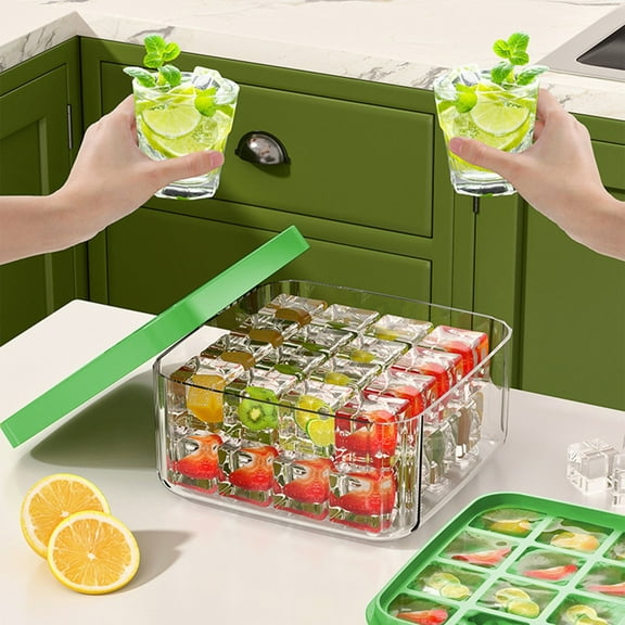 Neoyler Transparent Ice Moulds with Lid Storage Box Long Lasting Plastic Ice Maker for Home or Commercial Use with Sealed Design for Freshness and Odor Protection