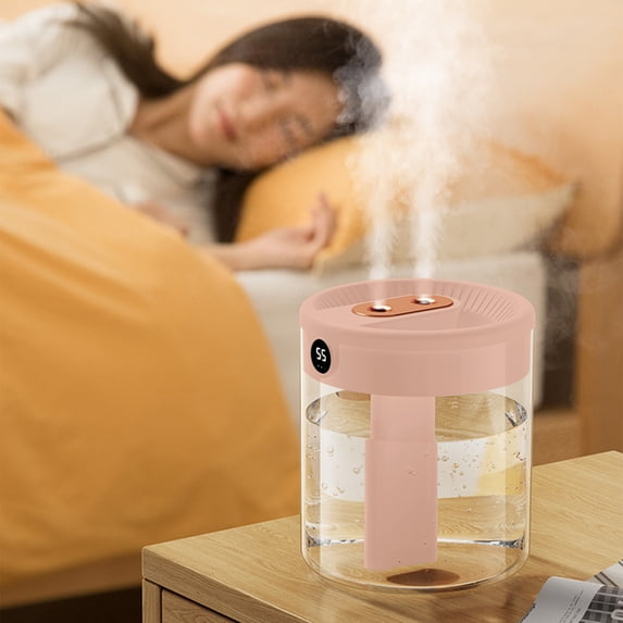 Neoyler USB Humidifier with Humidity Display Quiet Cool Mist for Bedroom Office or Room 67.6 fl oz Water Capacity Continuous and Intermittent Mist Modes Easy to Clean and Refill
