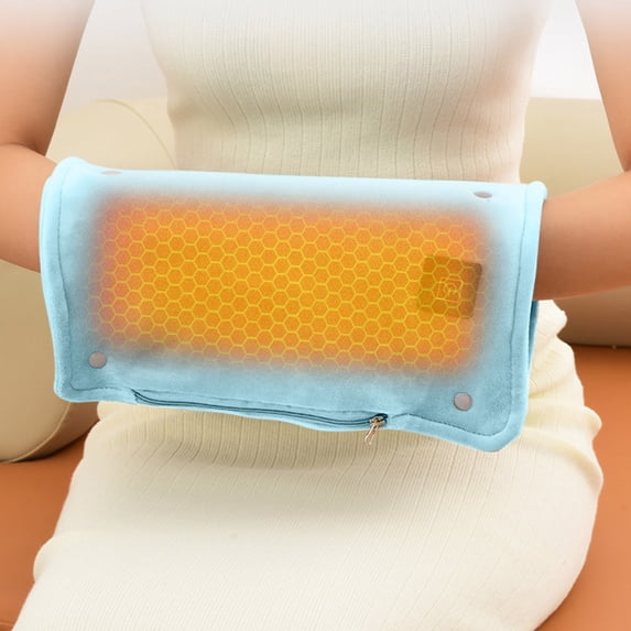 Neoyler USB Smart Hand Warmer Heated Blanket 3-Temp Constant Heating 5V USB Power Soft Velour Leakproof Lining Portable Throw for Office Home Travel Blue 7.9in