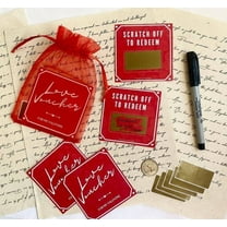 Neoyler Valentine's Day Scratch off Cards DIY Personalized Love Reveal with Scratch off Stickers Customizable for Couples Romantic Surprise Gifts for Him Anniversary Red 5.9in