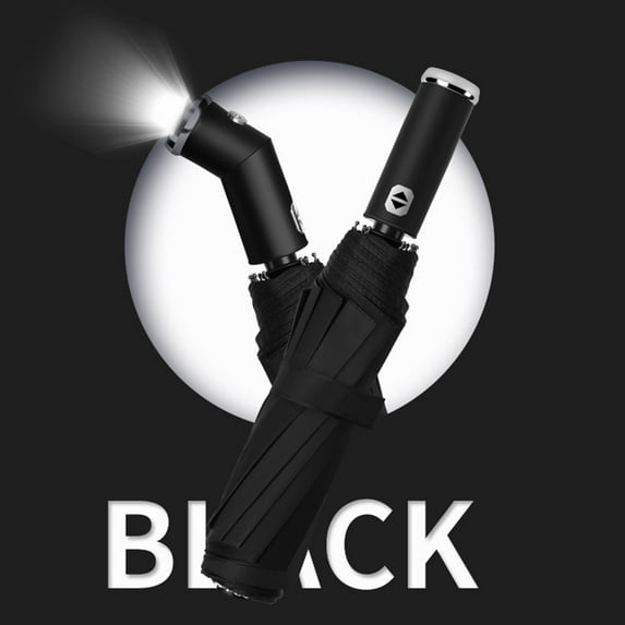 Neoyler Windproof Travel Umbrella Automatic Open Close Strong Steel Shaft Lightweight Compact Portable Mini Folding for Backpacks Car Purses with Adjustable LED Light