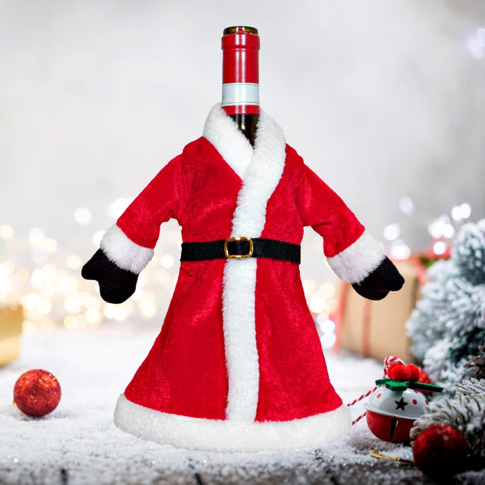 Neoyler Wine Bottle Cover Christmas Tree Christmas Decorations Wine ...