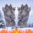 thumbnail image 1 of Neoyler Winter Gloves Cute Animal Paw Full Finger Gloves with Fuzzy Bear Claw Palm Hand Warmers Warmth Protection Giftable Cold Weather Accessory for Indoor Outdoor Use Gray 5.9in, 1 of 9
