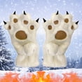 thumbnail image 1 of Neoyler Winter Gloves Cute Animal Paw Full Finger Gloves with Fuzzy Bear Claw Palm Hand Warmers Warmth Protection Giftable Cold Weather Accessory for Indoor Outdoor Use White 5.9in, 1 of 9