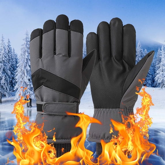 Neoyler Winter Gloves Touchscreen Windproof Nylon Warm Unisex Outdoor Work Gloves with Breathable Long Lasting Fabric Protect Hands from Frostbite for Commuting Hiking Cycling Gray 13in