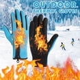 thumbnail image 1 of Neoyler Winter Waterproof Gloves Thermal Windproof Touchscreen for Men Non Slip Silicone Grip Fleece Lined Zipper Cuff Outdoor Commuting Cycling Hiking Blue 8.3in, 1 of 9