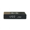 thumbnail image 1 of Neoyler Wireless Clock LED Mirror Alarm with Wireless Charging Solid Wood Multifunctional Design for Bedroom Office Date Temperature Display Adjustable Brightness and Memory Function, 1 of 1