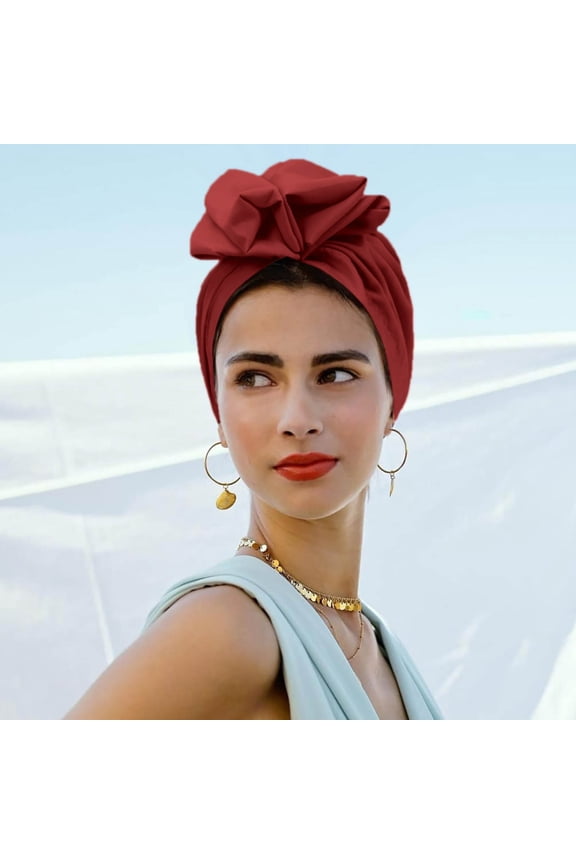 Women's Fashion Wrap Head Cap Soft Stretchy French Retro Turban Suit for Hair Braids Box Braids High Ponytails Buns Hijabs Sleeping Chemo Bad Hair Days