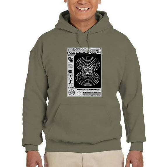Neozone Techno Style Hoodie Men -Image by Shutterstock, Male 4X-Large
