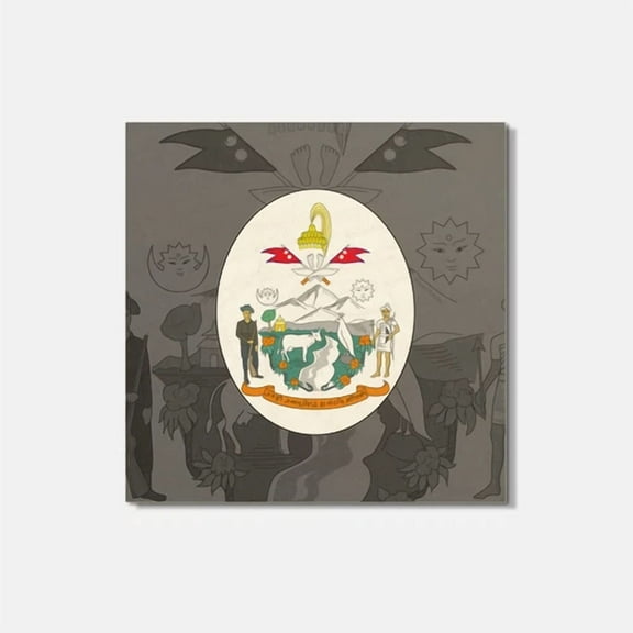 Nepal Coat Of Arms 4'' X 4'' Square Wooden Coaster
