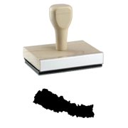 Nepal Country Rubber Stamp, 1 X 2" Wood Stamp