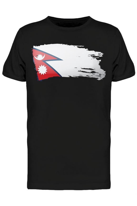 Nepal Flag Brush Strokes T-Shirt Men -Image by Shutterstock, Male Large