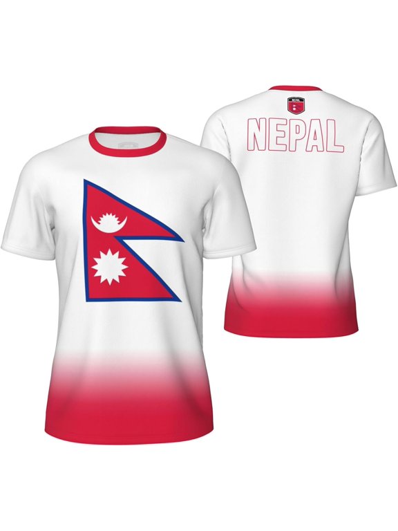 Nepal Flag Gradation T-Shirt Sports Jerseys for Running Soccer Tennis Fitness