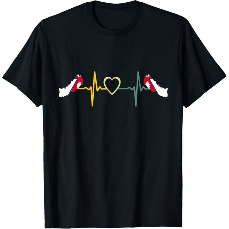 Nepal Shirt -Nepali Flag Heartbeat Gift T-Shirt Nepal Shirt -Nepali Flag Heartbeat Gift T-Shirt