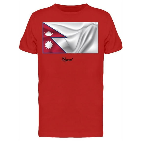 Nepal Flag T-Shirt Men -Image by Shutterstock, Male Large