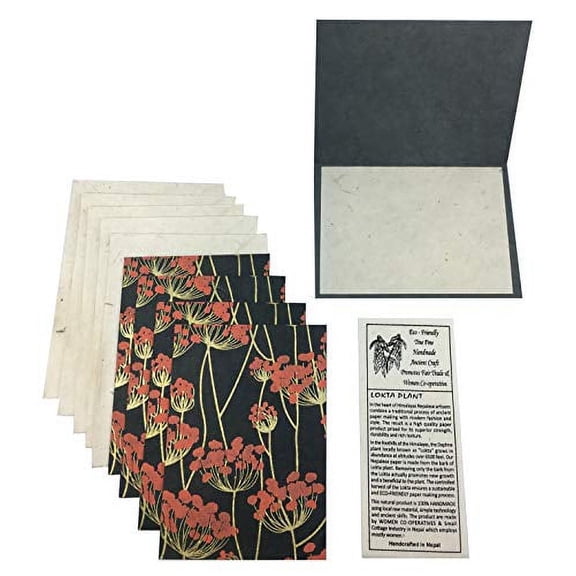 Nepal Greeting Card and Envelope Set: Blossom Notecards, Handmade Lokta Paper