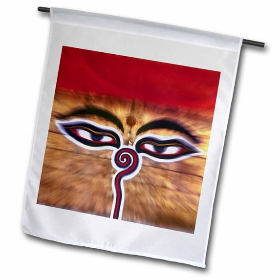 3dRose, Nepal, Kathmandu Valley. Swayambunath, temple-AS26 RER0035 - Ric Ergenbright, 18 x 27 inch Garden Flag