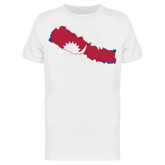 Nepal Map With Flag  T-Shirt Men -Image by Shutterstock, Male Medium