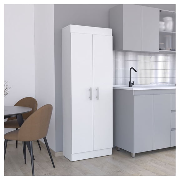Nepal Pantry Cabinet, 2-Door Kitchen Storage - Freestanding Food & Cookware Organizer with Adjustable Shelves, Space Saving Design for Kitchen, Dining Room