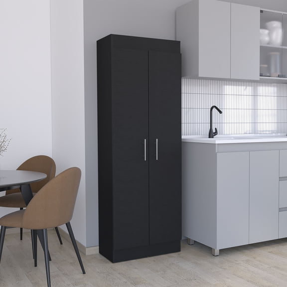 Nepal Pantry Cabinet, Space-Efficient 2-Door Design with Multiple Shelves