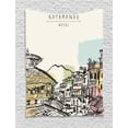 thumbnail image 1 of Nepal Tapestry, Hand Drawn Temples of Durbar Mountains and Buildings in Kathmandu Tourist Attraction, Wall Hanging for Bedroom Living Room Dorm Decor, 60W X 80L Inches, Multicolor, by Ambesonne, 1 of 2