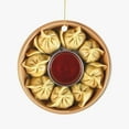 thumbnail image 1 of Nepalese Momo Dumplings, Dipping Sauce, Nepal Cuisine Food Lovers Foodie Novelty Holiday Christmas Ornament Xmas Tree Gift (Flat Design Printed on Ceramic, NOT 3D), 1 of 3