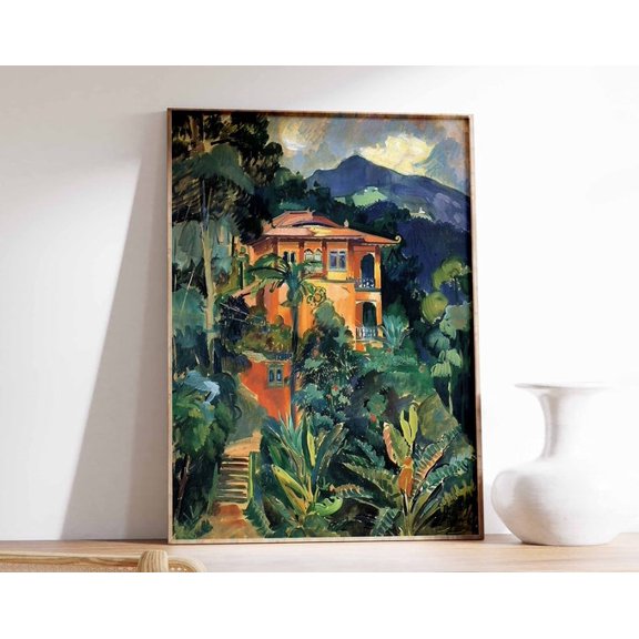 Nepalese Mountain Spiritual Yoga Himalayan Nepal Scenery Floral Botanical Wall Art Print, Unframed Paper Poster 8x10in