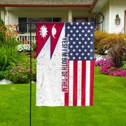 Nepali American My Home My Blood Heritage Nepal Garden Flag, Double-Sided Outdoor Yard Decor 11.5 x 17.5 Inch