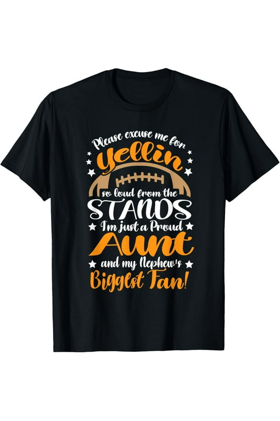 Nephew Biggest Fan Football Aunt Auntie Womens T-Shirt