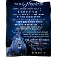 thumbnail image 1 of to My Nephew Blanket from Aunt Uncle, Lion Blanket for Nephew, Nephew Gifts from Uncle, Nephew Birthday Christmas Idea Gifts, Uncle to Nephew Super Soft Flannel Throw Blanket 50"x 60", 1 of 6