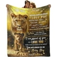 thumbnail image 1 of Nephew Blanket from Aunt, Nephew Gifts from Aunt, Lion Blanket for Nephew, Nephew Birthday Graduation Soft Flannel Throw Blanket 50"x 60", 1 of 5