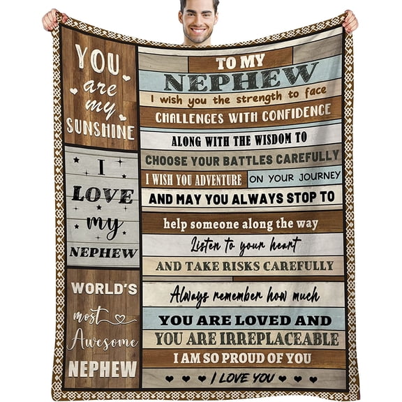 Nephew Gifts from Auntie Blanket, Gifts for Nephew, Nephew Gifts from Aunt Uncle,Nephew Christmas Graduation Gift Ideas, Birthday Gifts for Nephew Throw Blanket 60’’x50’’