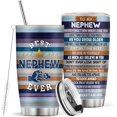 thumbnail image 1 of Nephew Gifts from Auntie, Nephew Gifts, Gifts for Nephew Adult, Nephew Gifts from Aunt Uncle, Nephew Christmas Birthday Gifts Idea, Best Nephew Ever Gifts, Christmas Nephew Gift 20oz Insulated Tumbler, 1 of 6
