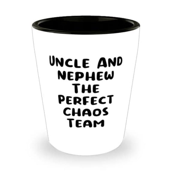 Nephew Gifts For Uncle, Uncle And Nephew The Perfect Chaos Team, Nice Nephew Shot Glass, Ceramic Cup From, Funny shot glass, Unique shot glass, Gift for him, Gift for her, Funny gift, Unique gift,