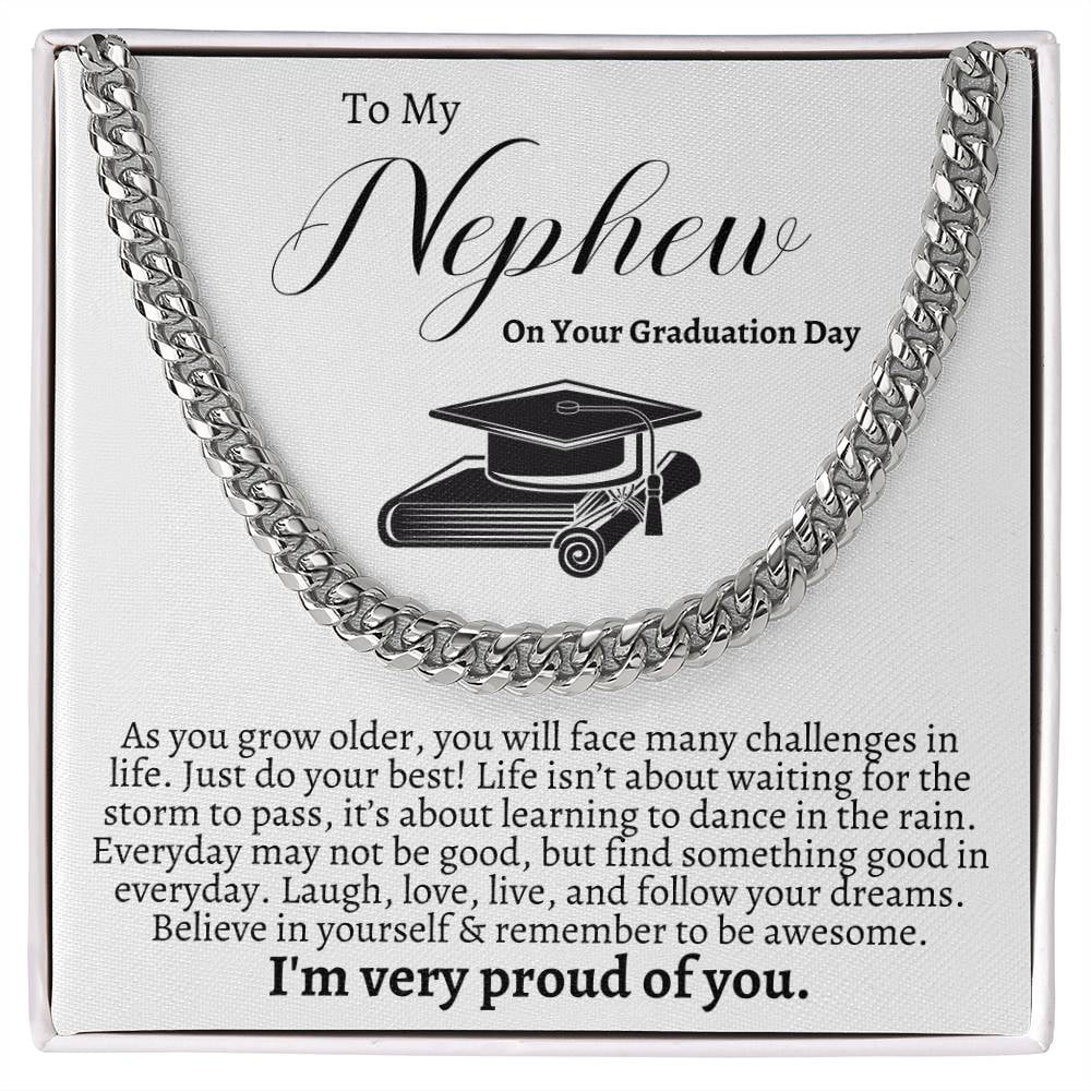 Nephew Graduation Gift, Cuban Chain, Graduation Gift for Nephew from