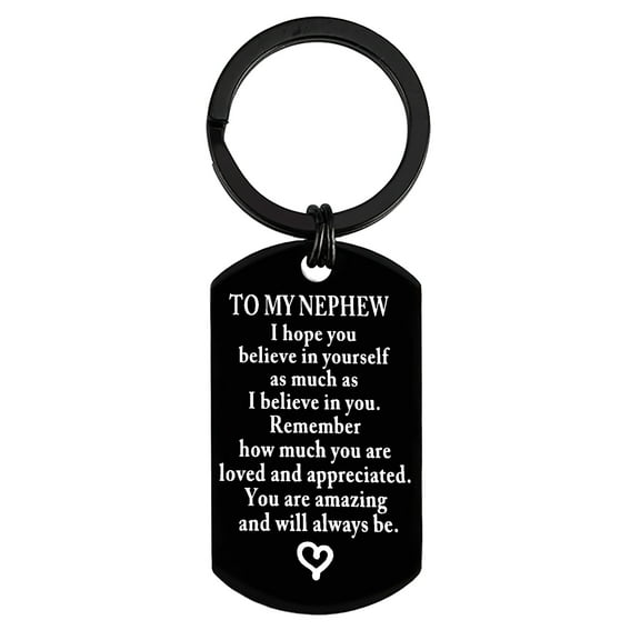 To My Nephew Keychain Inspirational Gift for Nephew from Aunt Uncle Encouragement Keyring for Nephew I Hope You Believe in Yourself Inspirational Christmas Birthday Motivational Graduation Gift