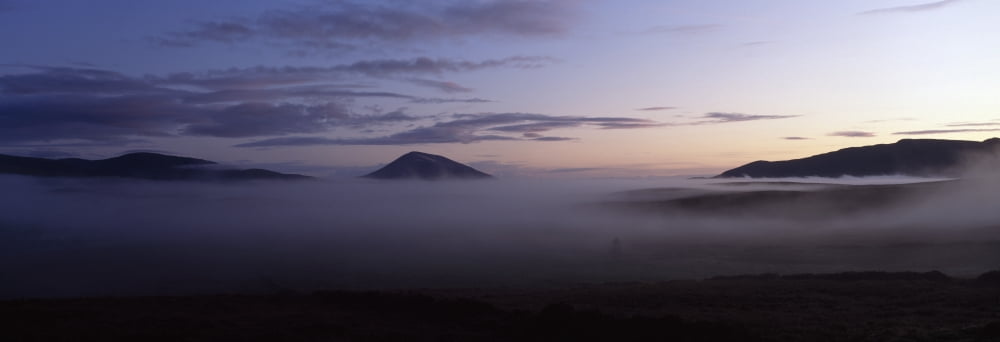 Nephin Beg Co Mayo Ireland View Of Lough Beltra Covered In Fog Canvas Art - The Irish Image Collection Design Pics (44 x 15)