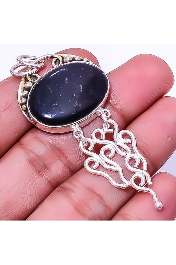 Nephrite Jade - Canada Gemstone 925 Sterling Silver Handmade Pendant 2.46" A349, Beautiful Jewelry For Woman, New Year Sale, Valentin's Day Gift