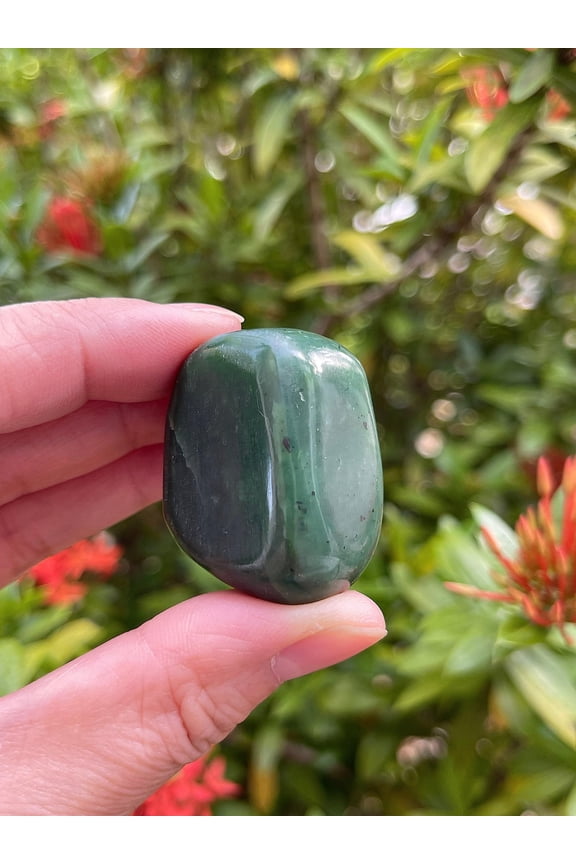 Nephrite Jade Tumbled Stones, Polished Nephrite Jade Gemstone, Nephrite Jade Healing Crystals (Nephrite Jade, 0.25 Pound)