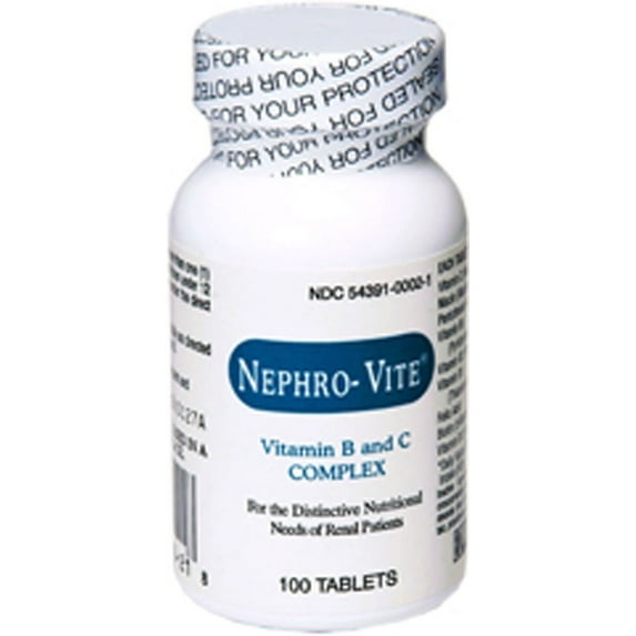 Nephro-Vite Vitamin B & C Complex Tablets, 100 Count