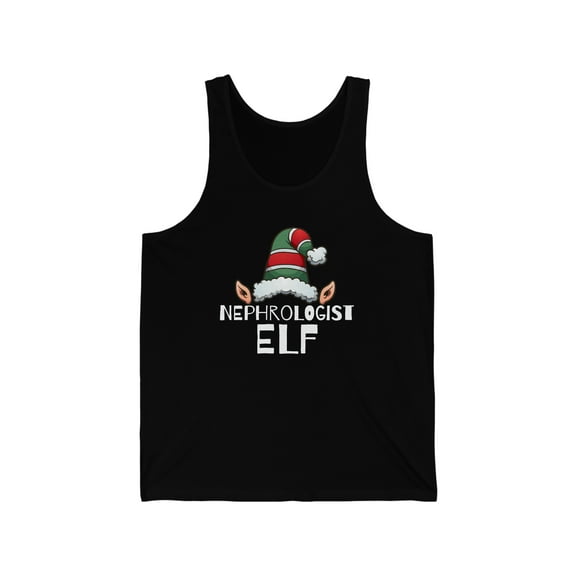 Nephrologist Elf Unisex Tank Top, XS-2XL Christmas Medical School Elves