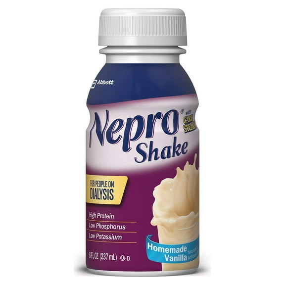 Nepro Nutrition Shake for People on Dialysis, with 19 Grams of Protein, 420 Calories, Vanilla, 8 fl oz, 16 Count