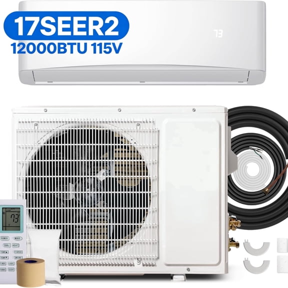 Nepsam 12000 BTU 17 SEER2 Mini Split Air Conditioner & Heater, R32 Refrigerant, 750 Sq. ft. Coverage, Energy Saving ECO Mode, 4-in-1 Comfort System for Home & Office