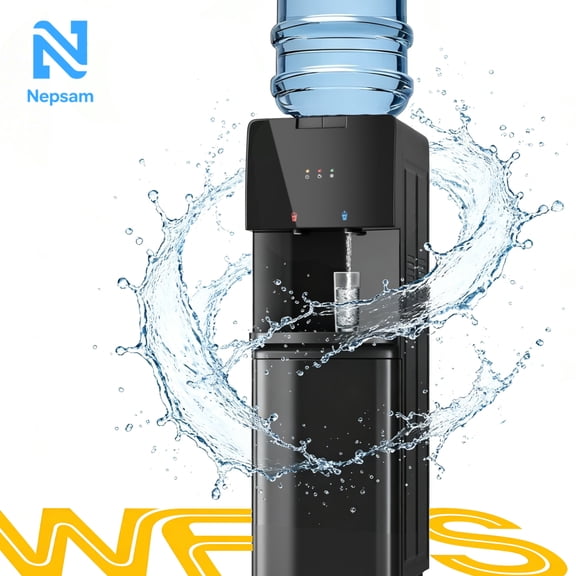 Nepsam 650W Hot & Cold Water Dispenser, 120V Compressor Cooling Water Cooler with Type I Shock Protection for Home Office